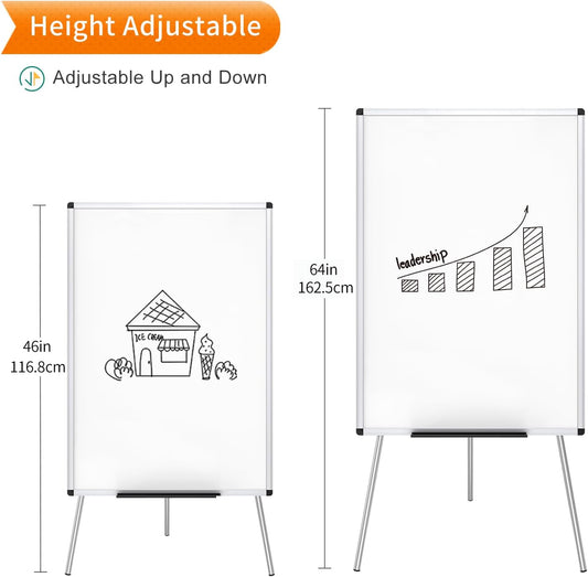 Whiteboard Easel, 36 x 24 Inches, Portable Tripod Dry Erase Board