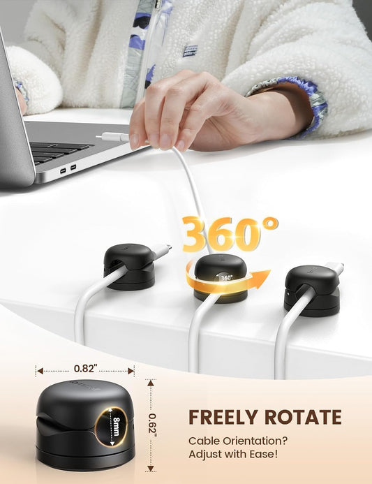 Rotatable Cord Organizer, 1s Lock Spring Cable Holder Clips