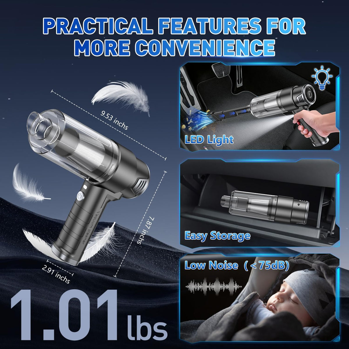 Handheld Car Vacuum Cleaner, Hand Held Vacuum Cleaner and Air Duster