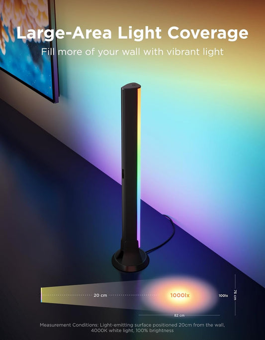 Smart RGBWIC Light Bars, 15-Inch WiFi TV Backlight for 45-70-Inch TVs