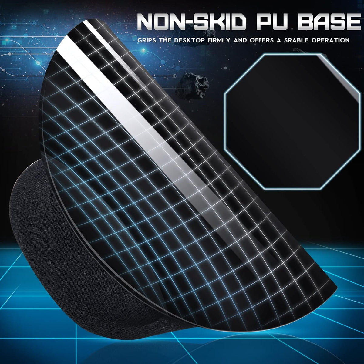 9 Pcs Ergonomic Mouse Pad with Wrist Rest Black Mouse Pads Memory Foam Non-Slip Mousepad Comfortable Computer Mousepad with PU Base for Pain Relief Computer Cafe Home Office Desk Accessories