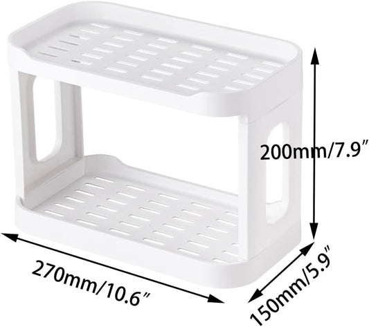2-Tier Desk Organizers & Dispensers,Mail Holder for Office Desk Organization,Kitchen Spice Rack or Bathroom Countertop Organizer, Gift for Teachers, Classmates, and Friends,White