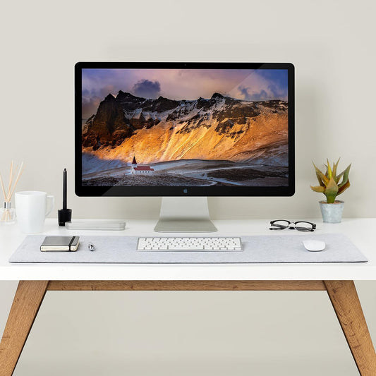 Premium Felt Desk Mat | Large 15.75" x 36" | Multifunctional Desk Pad for Home Office | Light Gray
