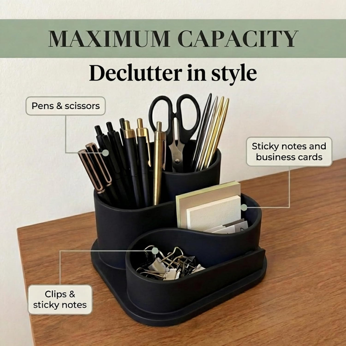 OAKOA Aesthetic Desk Organizer - Modern Desk Accessories - Boho Pen Holder