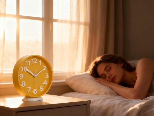 8-Inch Yellow Modern Wall Clock – Silent Non-Ticking, 3D Large Numbers, Accurate Timekeeping | Decorative Wall & Desk Clock with Stand for Living Room, Bedroom, Kitchen, or Office