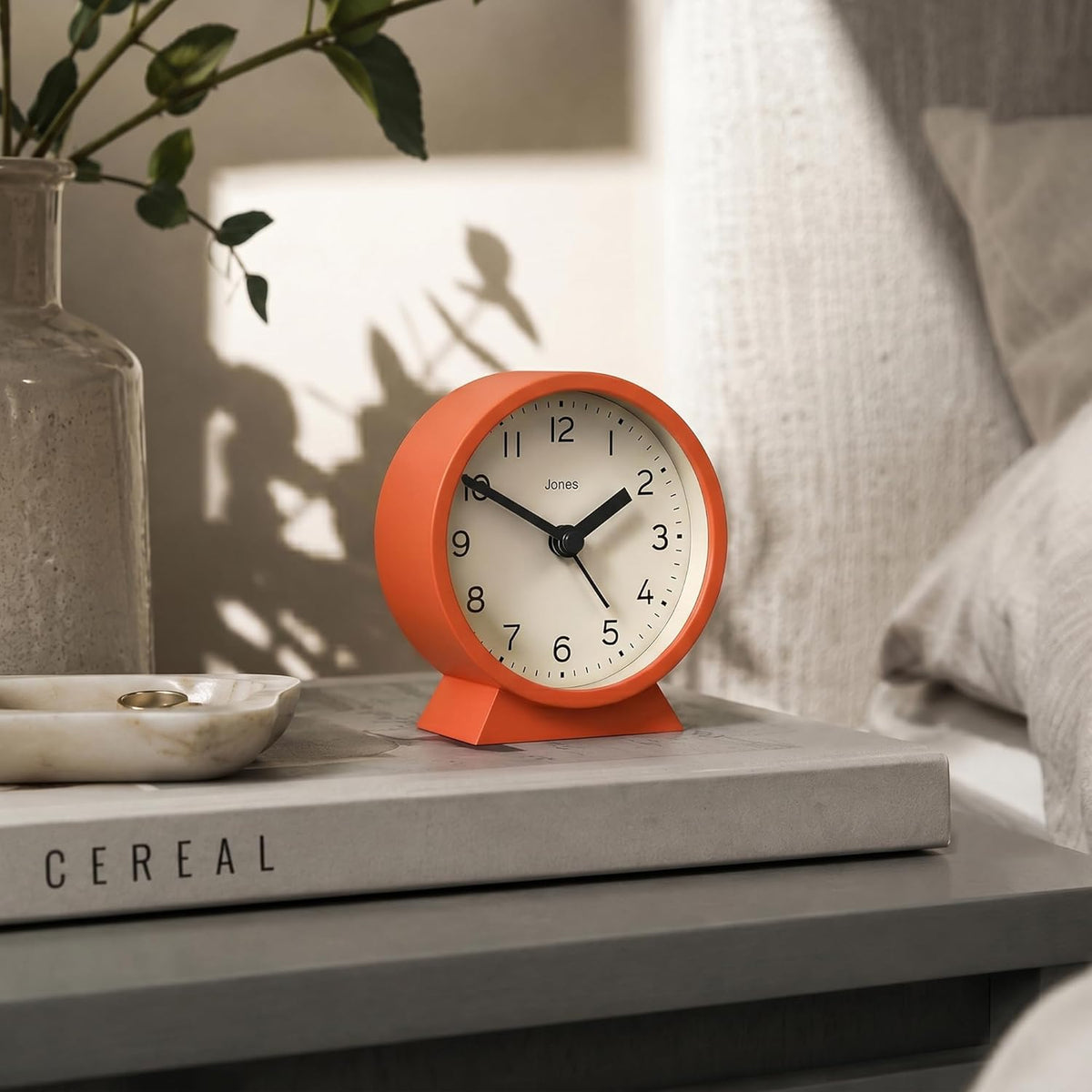 ® Midnight mini Alarm Clock | Contemporary Design | Gray | Stylish, Compact and Functional for Bedside, Desk or Shelf
