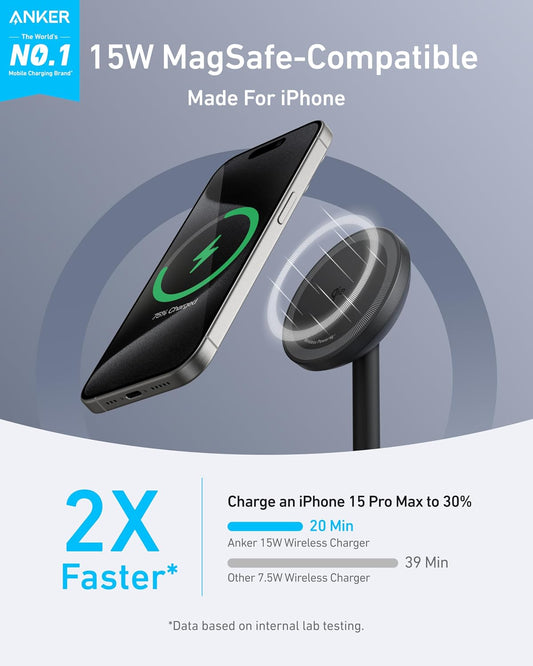 MagSafe Charger, MagGo Qi2 15W 360-Degree Wireless Charger Stand