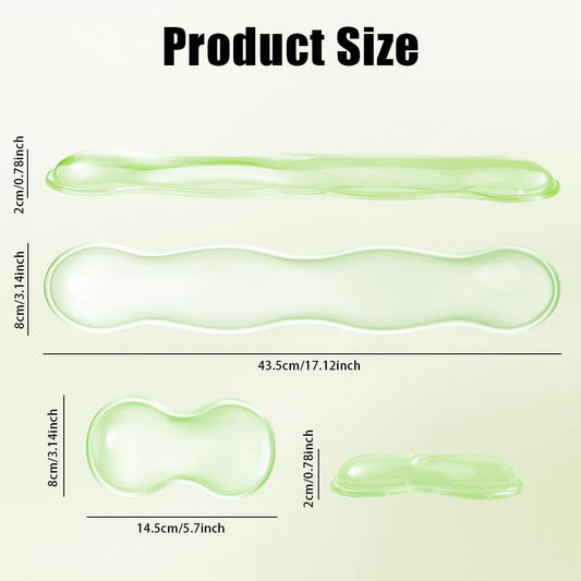 17.12inch Longer Green Gel Wrist Rest Set for Full-Sized Computer Keyboard