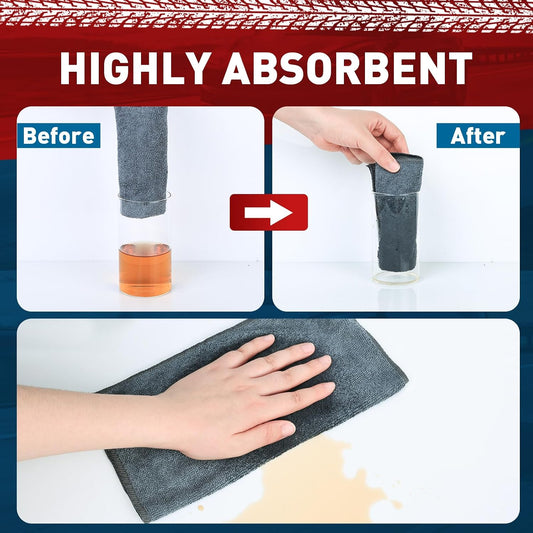 Microfiber Cleaning Cloths Bulk-15 Pack, Gray Microfiber Towels for Cars