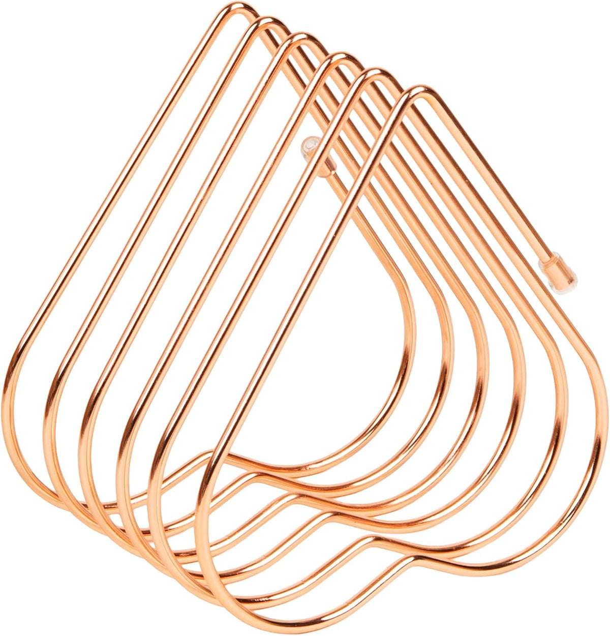 Heart-Shaped Desktop File Organizer, 5-Slot Metal Folder Rack, Magazine & Book Holder, Rose Gold