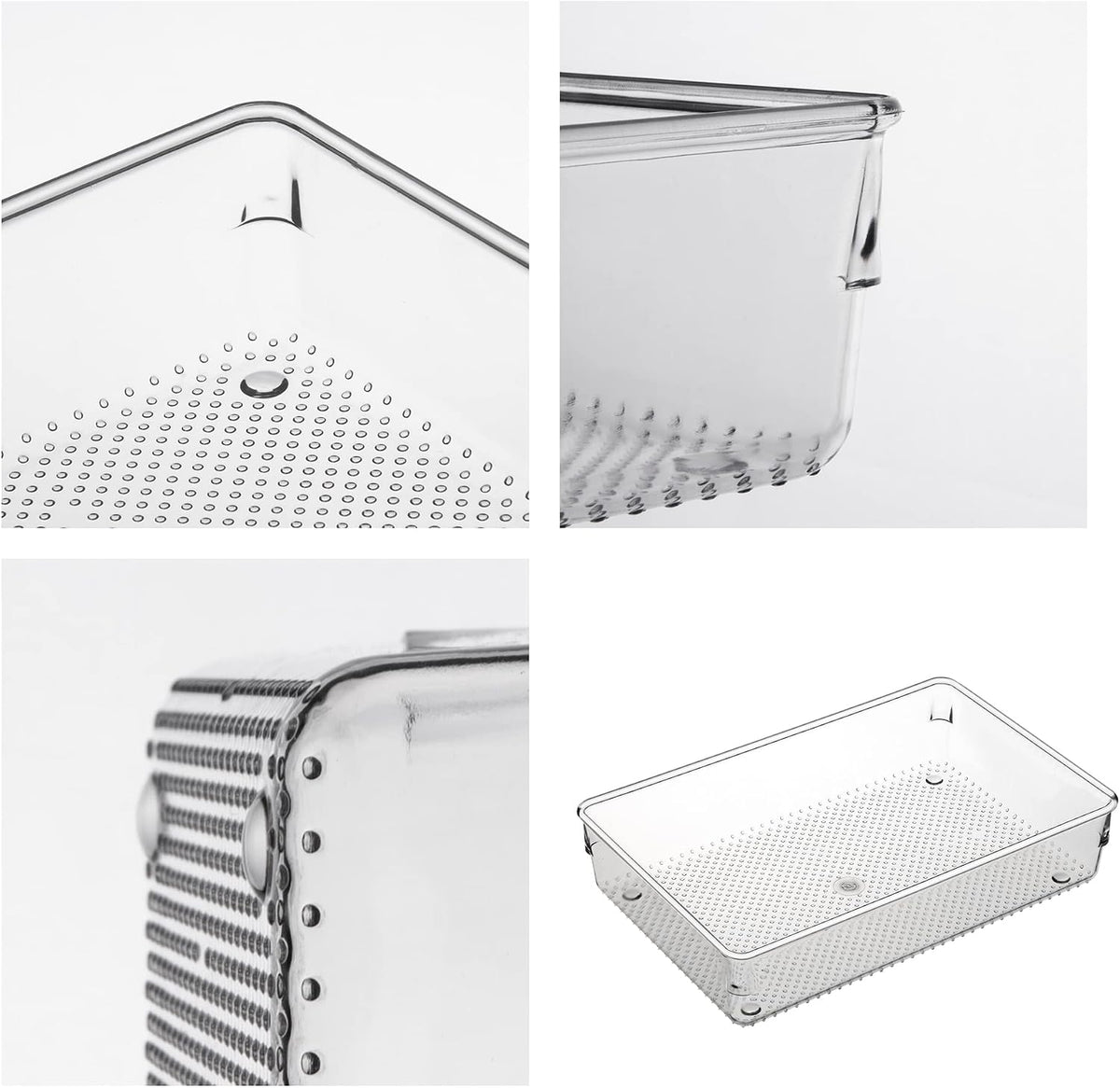 Large Clear Plastic Drawer Organizer Tray Cutlery Utensil Makeups Drawer Organizers 12" X 6"