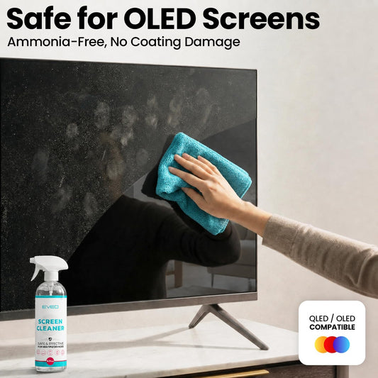 ® TV Screen Cleaner Spray (Streak-Free) TV Screen Cleaner for Smart TV, LCD, LED, OLED | Computer Screen Cleaner Spray and Wipe Microfiber Cloth for TV, Monitor, Laptop, iPad, Car, Tesla & More