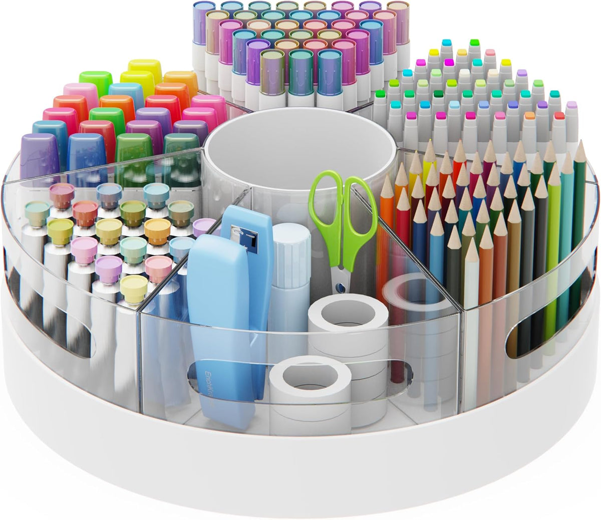 CraftGenes Rotating Organizer, Clear Acrylic Pen Holder, Marker Organizer