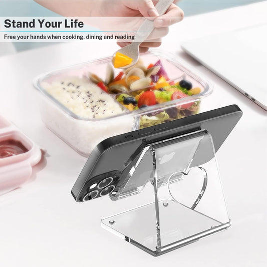 Acrylic Cell Phone Stand, Portable Phone Holder, Clear Phone Stand for Desk, Compatible with Phone16 15 14 13 Pro Max Mini 12 11 SE, Switch, Android Smartphone, Pad, Tablet, Desk Accessories