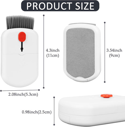 6-in-1 Keyboard Cleaning Kit, White Keyboard Brush & Microfiber Pad, Multi-Tool for Electronics, Office & Gaming Setups