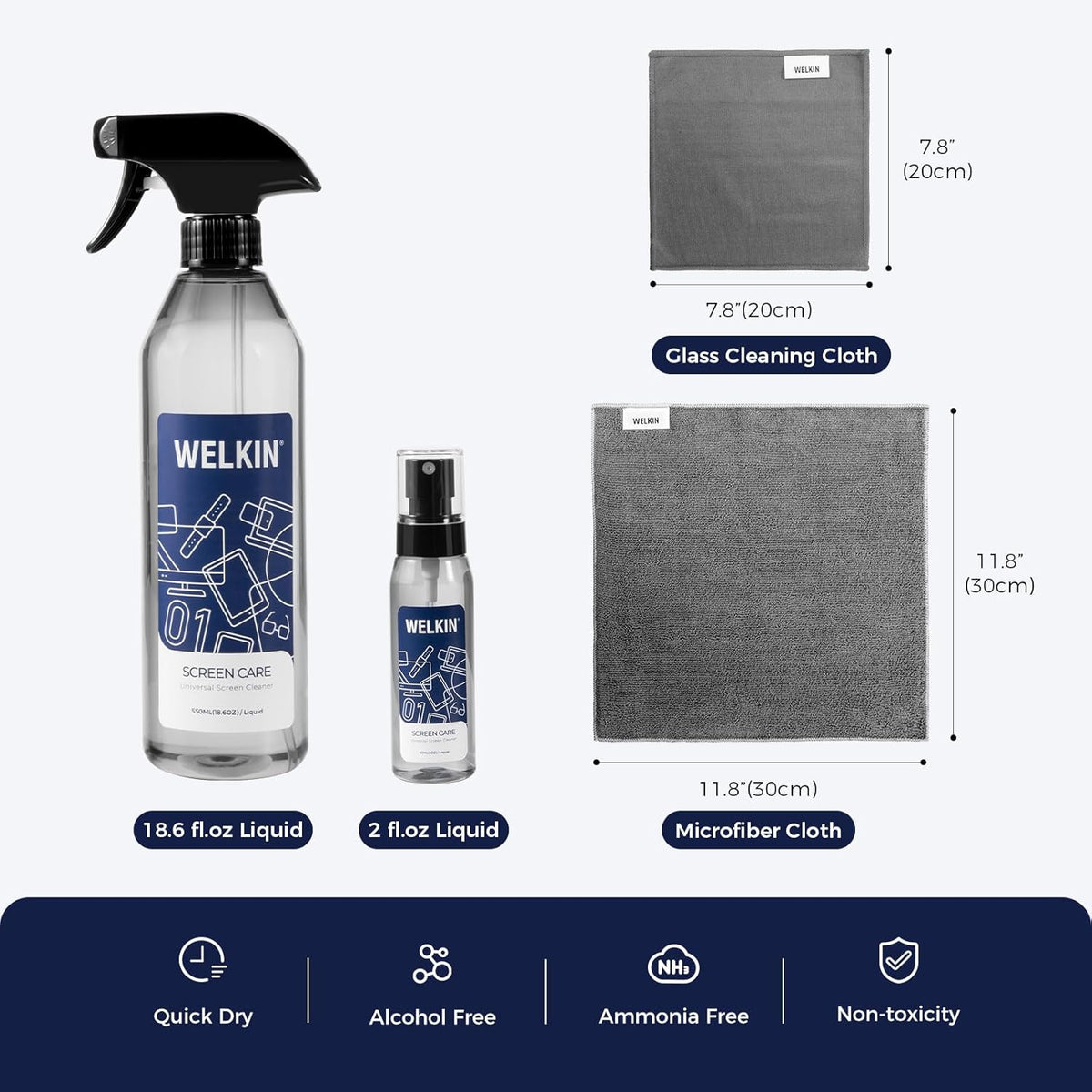 Screen Cleaner Kit, 8.5 oz + 8.5 oz Spray & Gel for TV & Phone