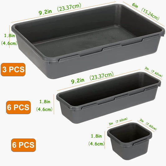 Plastic Drawer Organizer, Versatile Desk Organizers Set