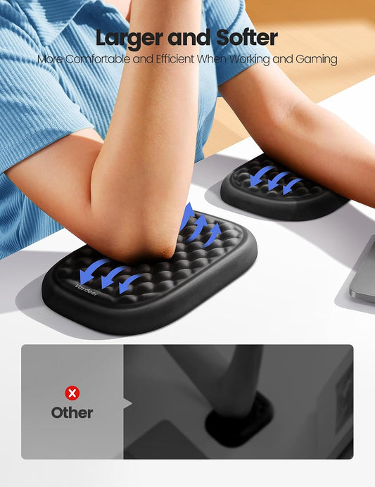 【Upgraded Larger and Thicker】 Elbow Rest Pad 1pc, Desk Wrist Rest Memory Foam Armrest, Ergonomic Mouse Cushion Support, Wrist Pain Relief for Computer Laptop Working Typing Gaming Office Gadget