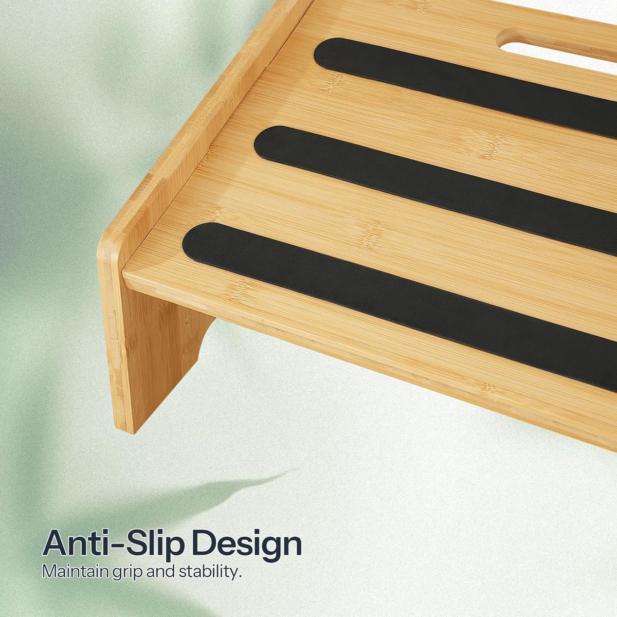 Bamboo Foot Rest, Adjustable Under Desk Footrest with 5 Height Options & Angles, Non-Slip Ergonomic Foot Rest for Under Desk at Work for Improved Posture, for Home & Office, Natural YL01FP01