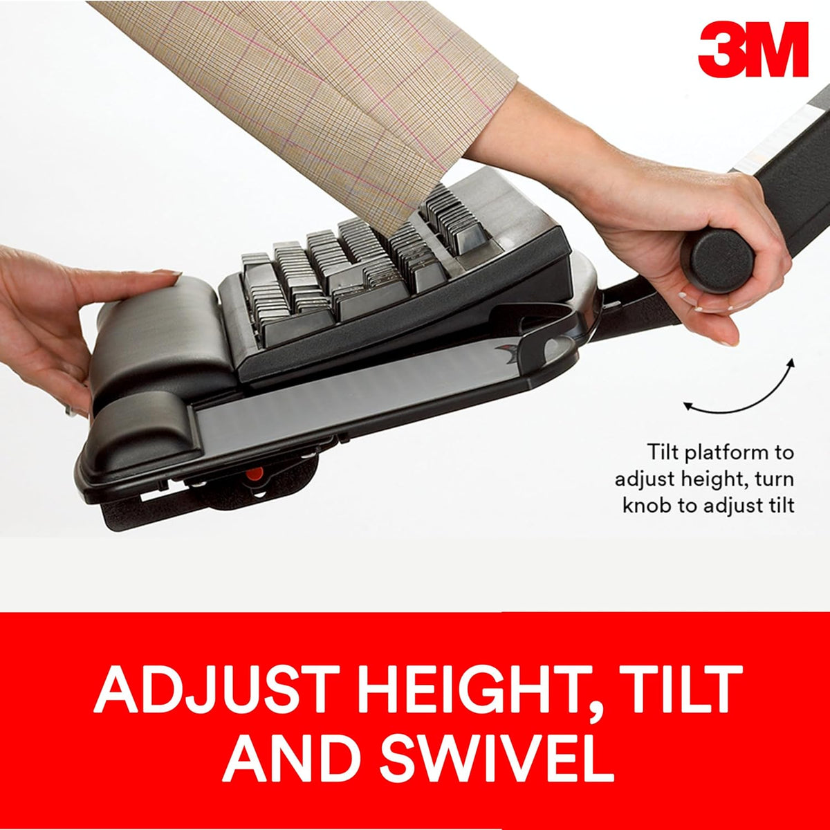 Keyboard Tray, Just Lift to Adjust Height and Tilt, Sturdy Tray Includes Gel Wrist Rest and Precise Mouse Pad, Swivels Side to Side and Stores Under Desk, 23" Track, Black (AKT90LE)