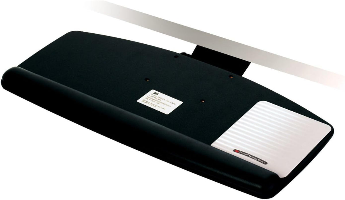 Keyboard Tray, Just Lift to Adjust Height and Tilt, Sturdy Tray Includes Gel Wrist Rest and Precise Mouse Pad, Swivels Side to Side and Stores Under Desk, 23" Track, Black (AKT90LE)