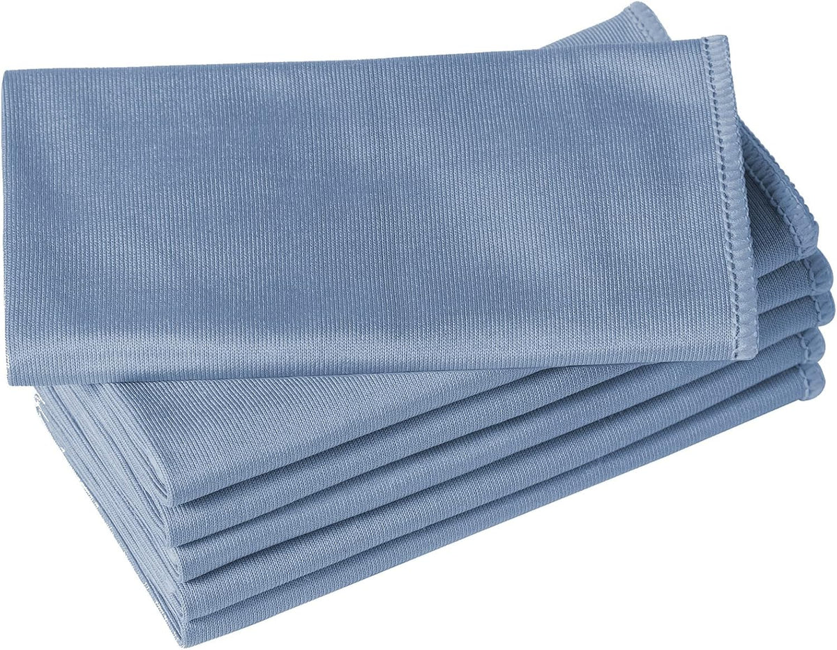 6 Pack Microfiber Glass Cleaning Cloth, 16 Inch X 16 Inch, Lint Free Quickly Clean Window, Glasses, Windshields, Mirrors, and Stainless Steel, Blue