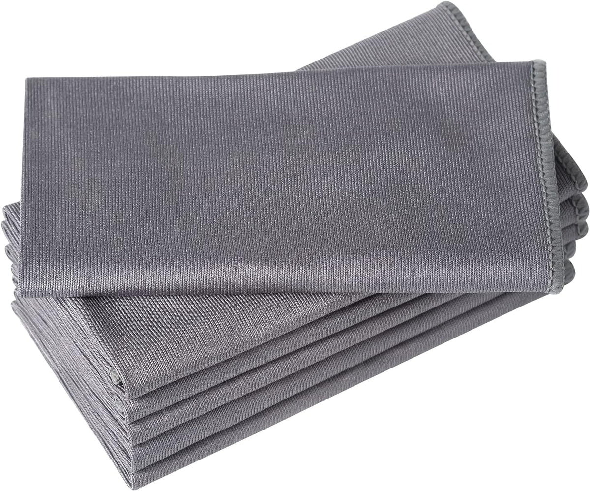 6 Pack Microfiber Glass Cleaning Cloth, 16 Inch X 16 Inch, Lint Free Quickly Clean Window, Glasses, Windshields, Mirrors, and Stainless Steel, Blue