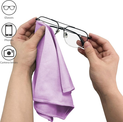 6 Pack Microfiber Glass Cleaning Cloth, 16 Inch X 16 Inch, Lint Free Quickly Clean Window, Glasses, Windshields, Mirrors, and Stainless Steel, Blue