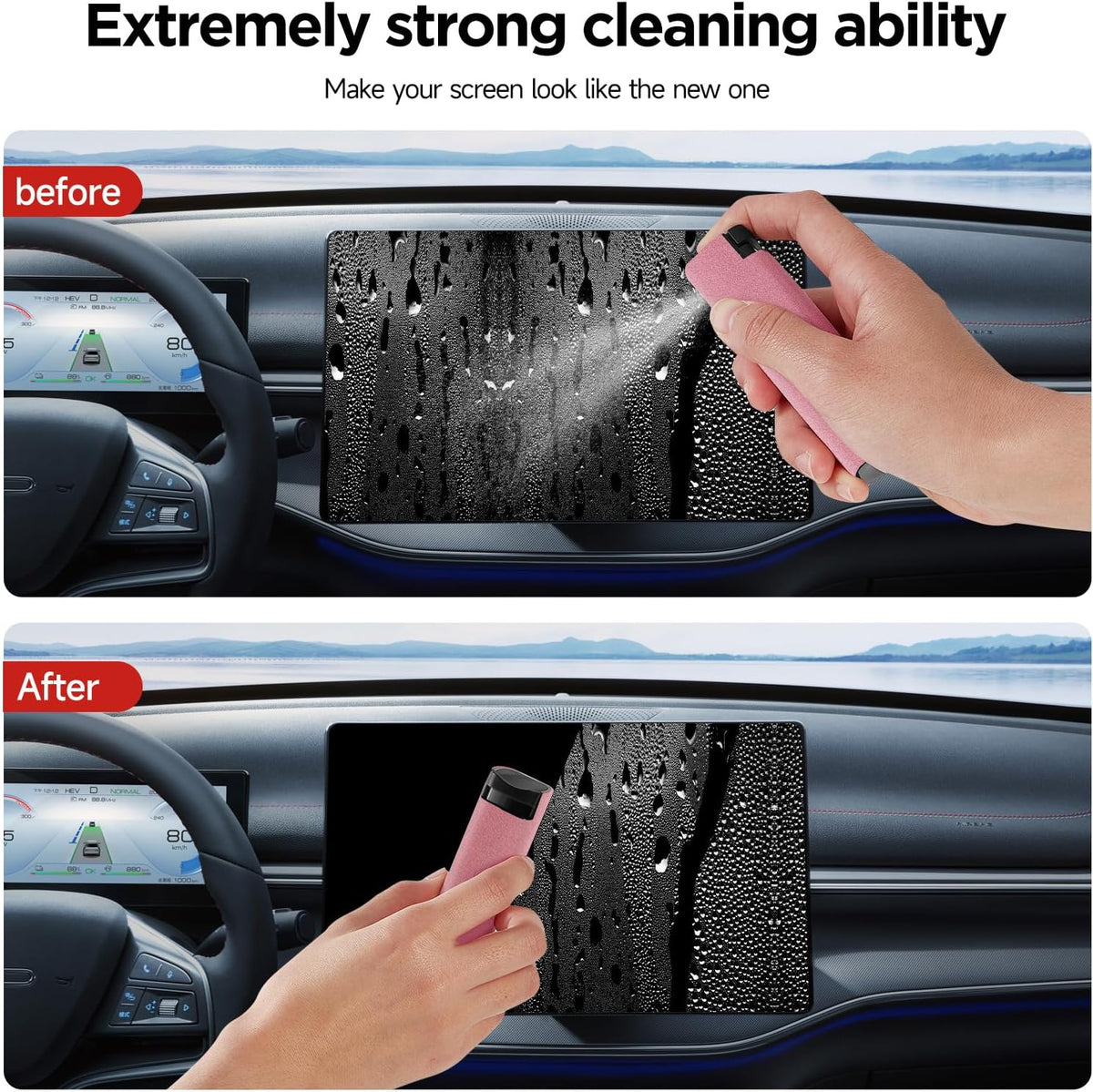 Touchscreen Screen Cleaner Spray, for Phones iPad Car (Pink)