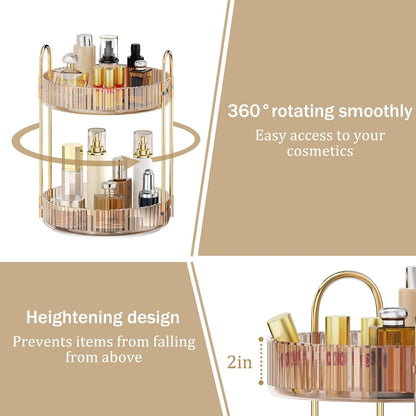 360 Rotating Makeup Organizer for Vanity, 3 Tier Perfume Organizer