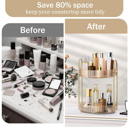 360 Rotating Makeup Organizer for Vanity, 3 Tier Perfume Organizer