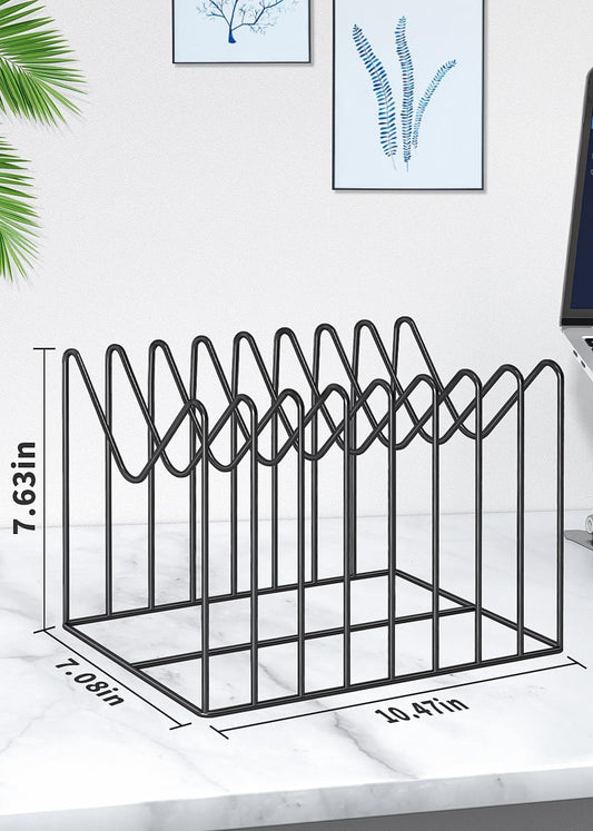 File Organizer for Desk,File Sorter Organizer,File Folder Holder/Rack/Stand,Desktop Record/Clipboard Holder,8 Sections Storage,Anti-Scratch/Rusty,Metal Stable Holder,Black