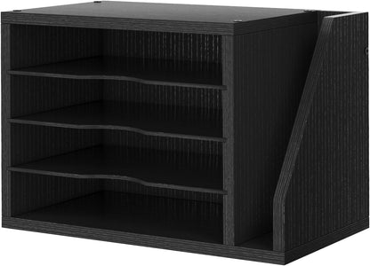 Wooden Mail Organizer, Desk Organizer with 3 Adjustable Shelves