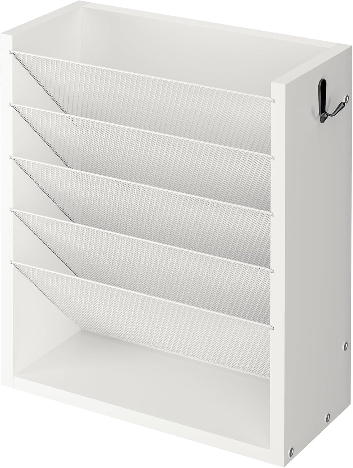 Wooden Mail Organizer, Desk Organizer with 3 Adjustable Shelves