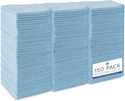 . Microfiber Cleaning Cloth, 11.5" x 11.5", Light Blue
