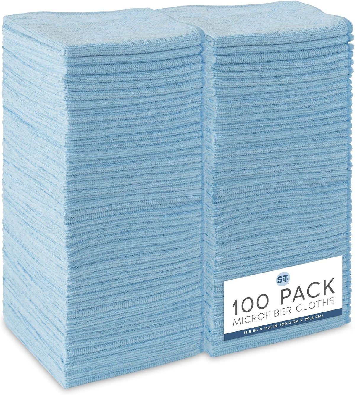 . Microfiber Cleaning Cloth, 11.5" x 11.5", Light Blue