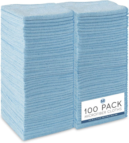 . Microfiber Cleaning Cloth, 11.5" x 11.5", Light Blue