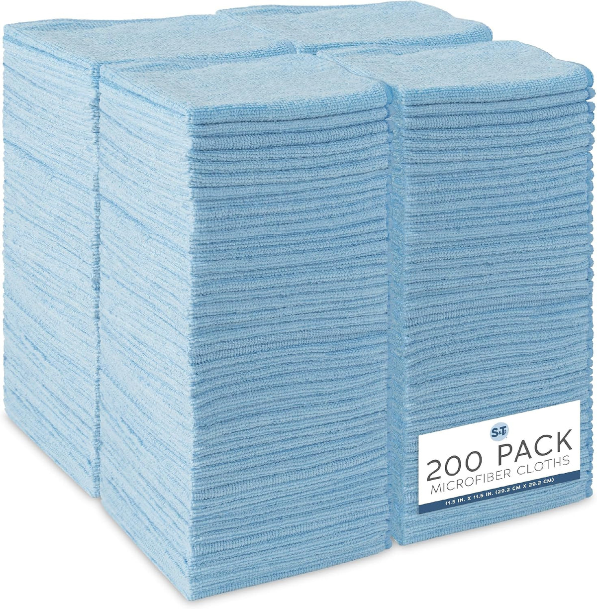 . Microfiber Cleaning Cloth, 11.5" x 11.5", Light Blue