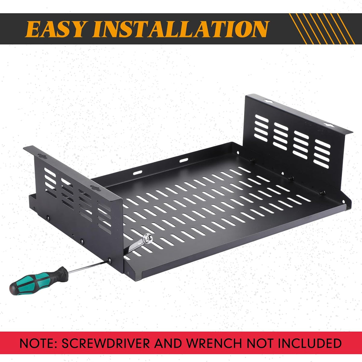 Under Desk Computer Mount for Small Form Factor SFF Computers and Pcs, Using Space 16.7" x H 4.75" x D 12" Mount Shelf Organizer for Office Home Workstation Gaming Stand up Desk