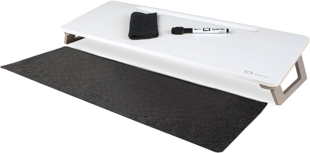 Dry Erase White Board, Magnetic Desktop Computer Pad for Notetaking, 21" x 7-3/4” Whiteboard, 1 Dry Erase Marker and Keyboard Pad, White Surface (Q090F01-R)