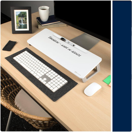 Dry Erase White Board, Magnetic Desktop Computer Pad for Notetaking, 21" x 7-3/4” Whiteboard, 1 Dry Erase Marker and Keyboard Pad, White Surface (Q090F01-R)