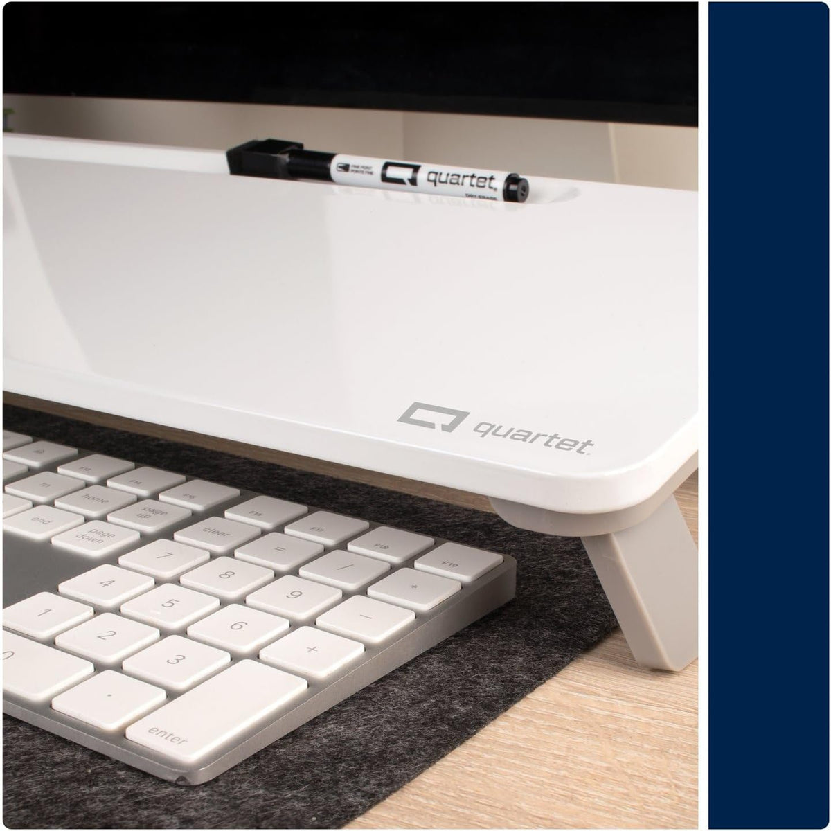 Dry Erase White Board, Magnetic Desktop Computer Pad for Notetaking, 21" x 7-3/4” Whiteboard, 1 Dry Erase Marker and Keyboard Pad, White Surface (Q090F01-R)