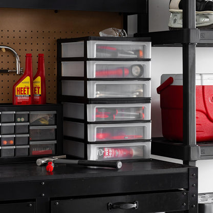 3-Drawer Medium Desktop Organizer with Paper Tray, Black