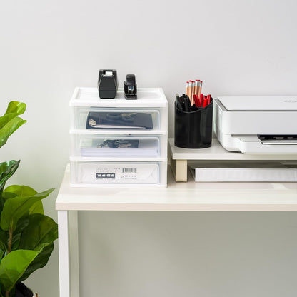 3-Drawer Medium Desktop Organizer with Paper Tray, Black
