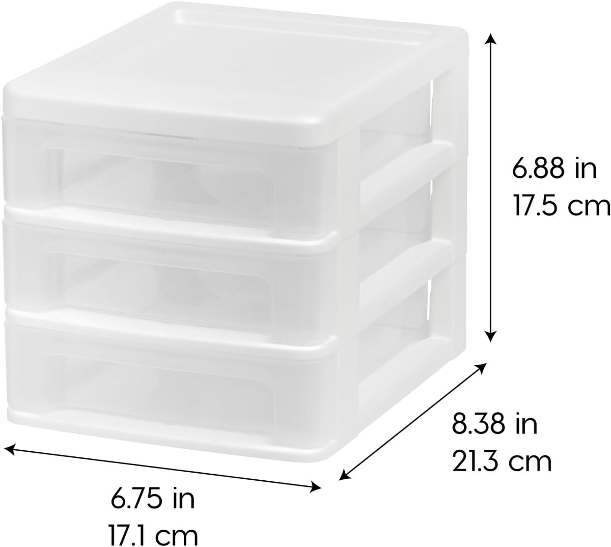 3-Drawer Medium Desktop Organizer with Paper Tray, Black