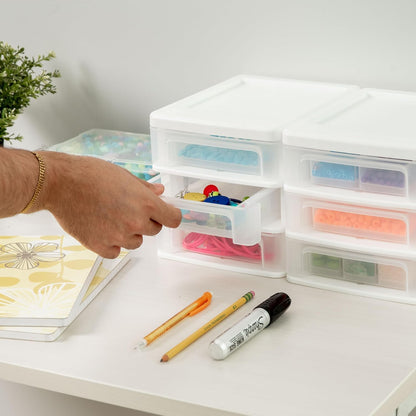 3-Drawer Medium Desktop Organizer with Paper Tray, Black
