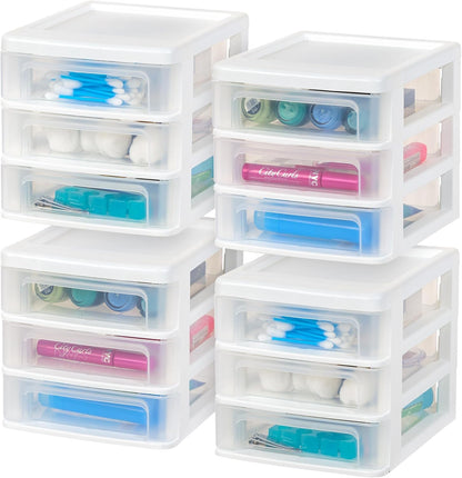 3-Drawer Medium Desktop Organizer with Paper Tray, Black