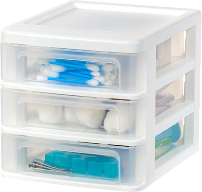 3-Drawer Medium Desktop Organizer with Paper Tray, Black