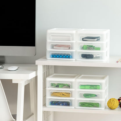 3-Drawer Medium Desktop Organizer with Paper Tray, Black