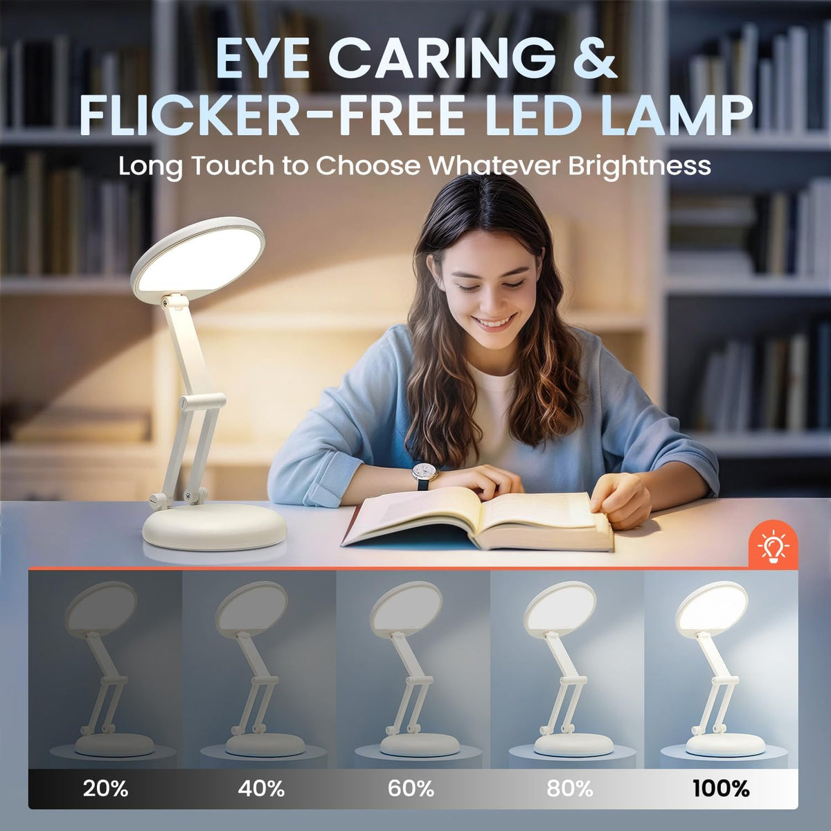 Rechargeable Table Lamp, 3600mAh Battery Operated Lamp Dorm Lamp